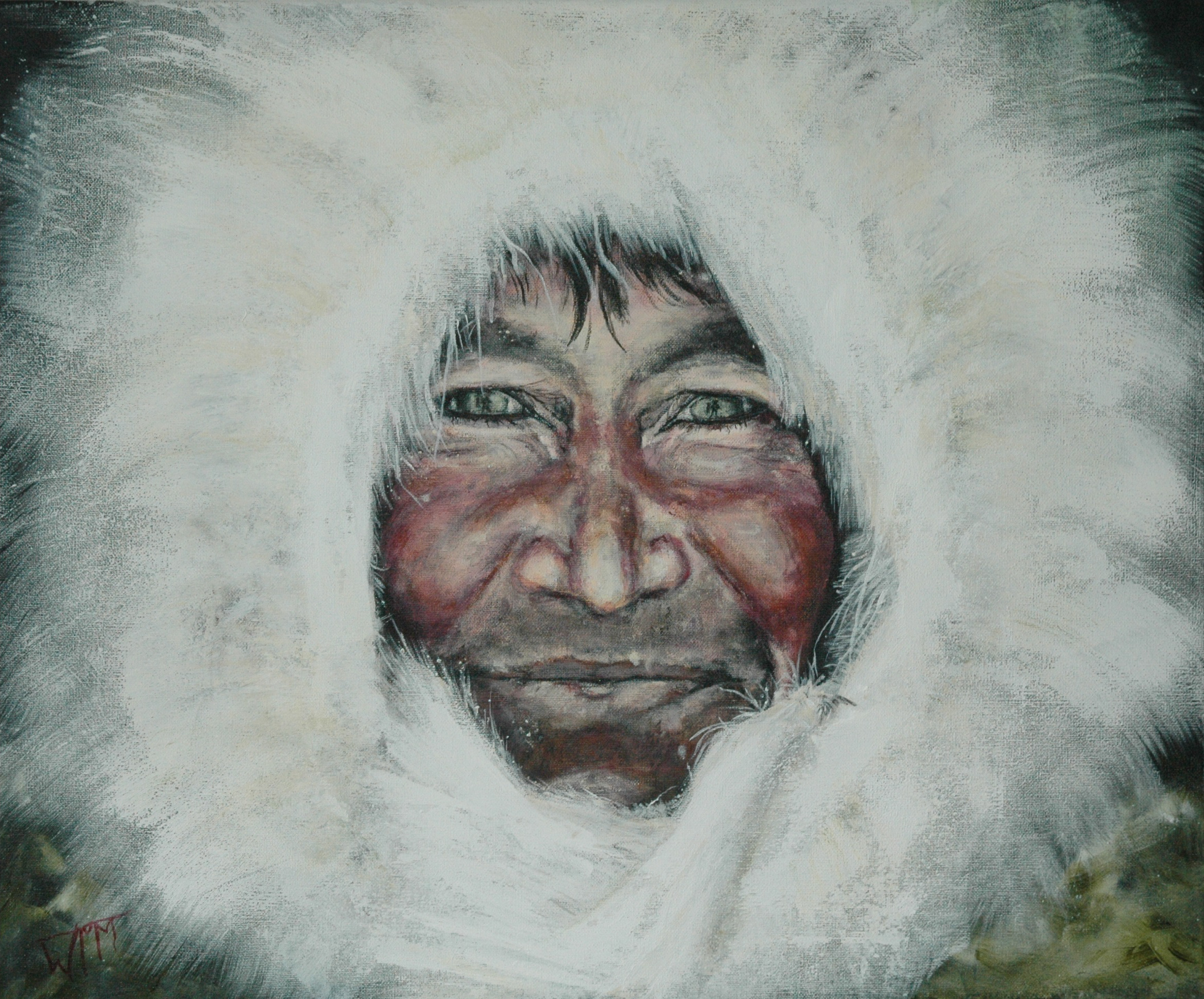 50 x 60cm, acryl op katoen, in privébezit (studiehoofd)