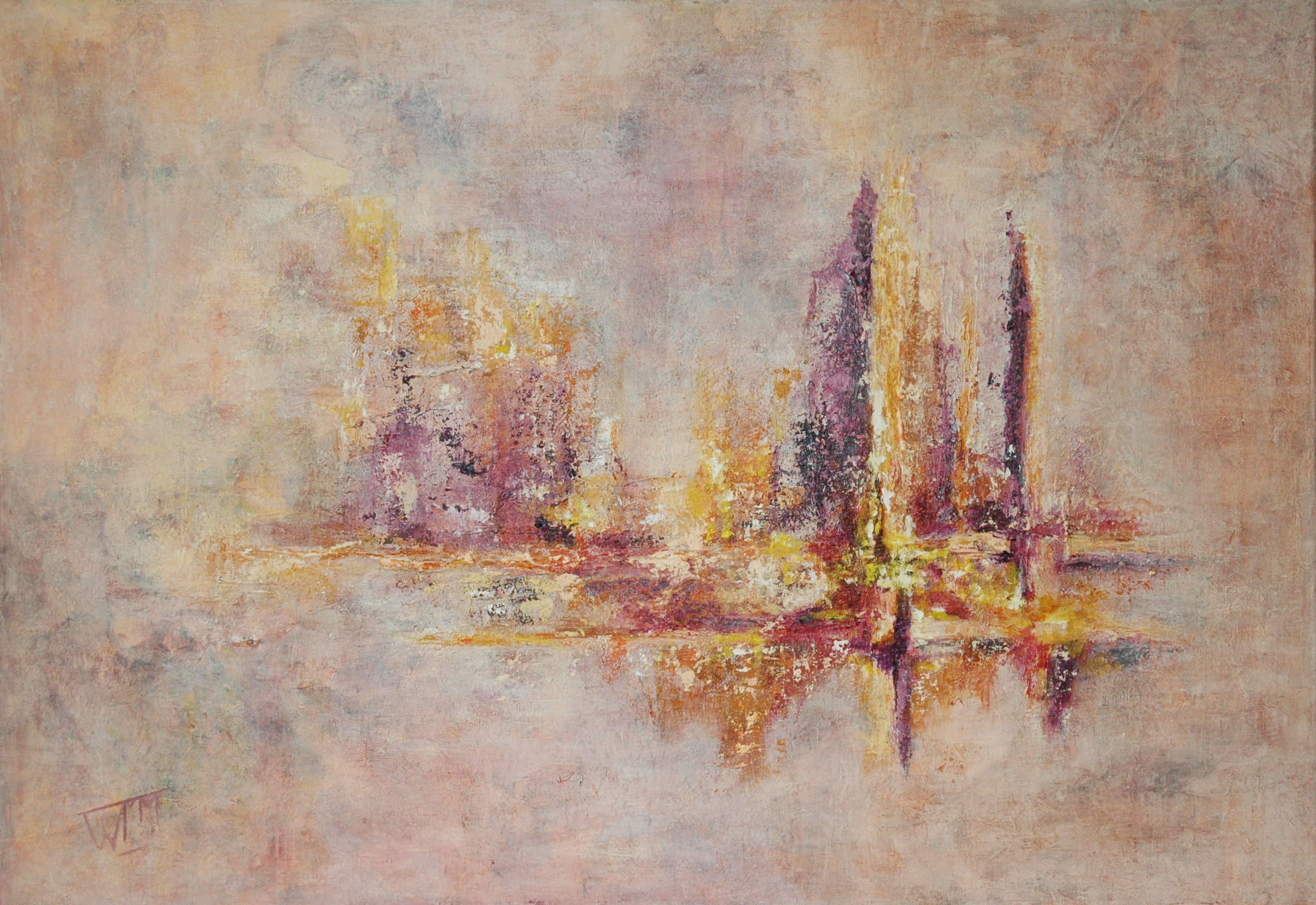 70 x 100cm, acryl op linnen, met gebruik van textuur, €375,-