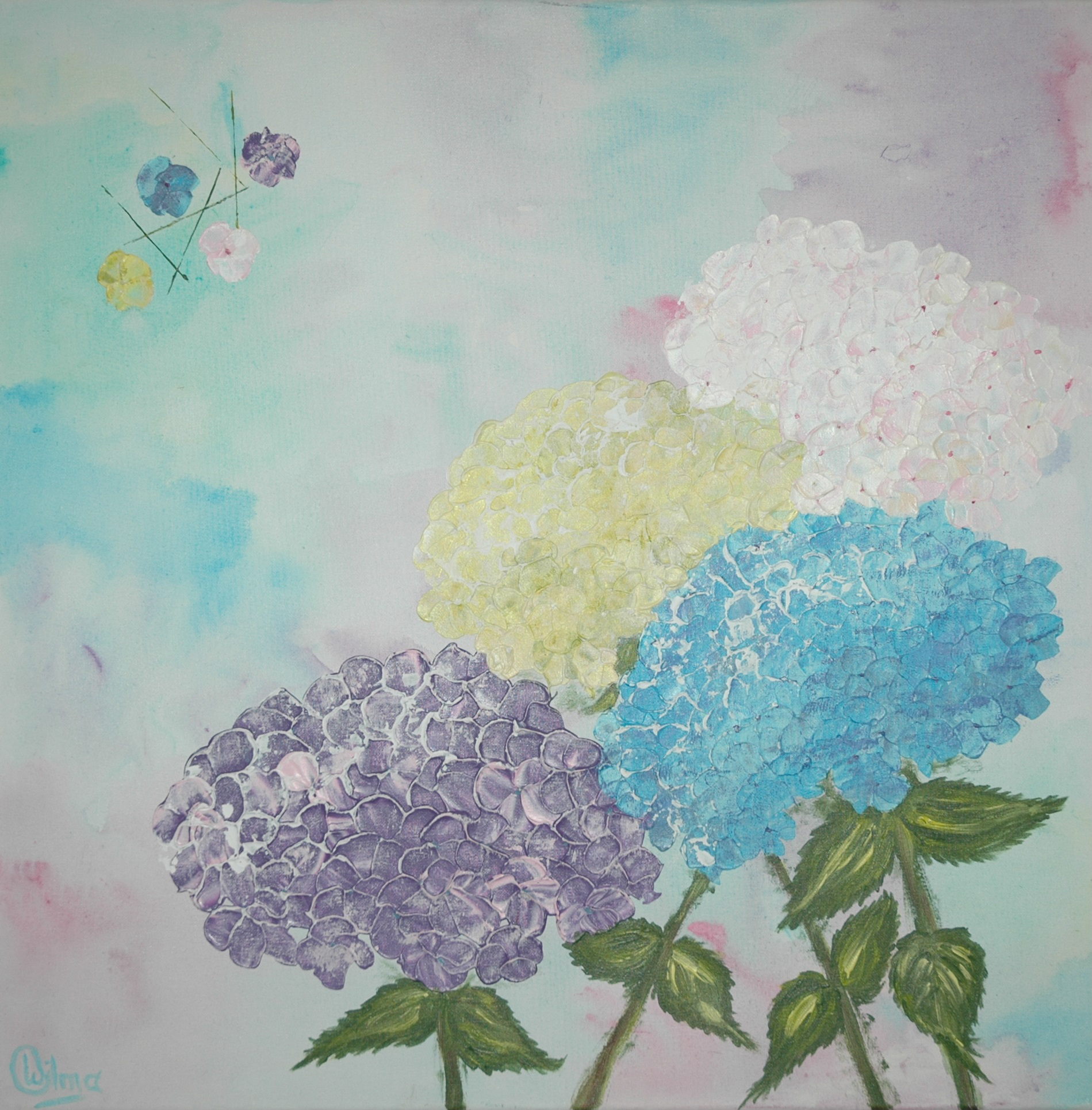 50 x 50 x 4cm, acryl &amp; gel-medium op katoen, verkocht