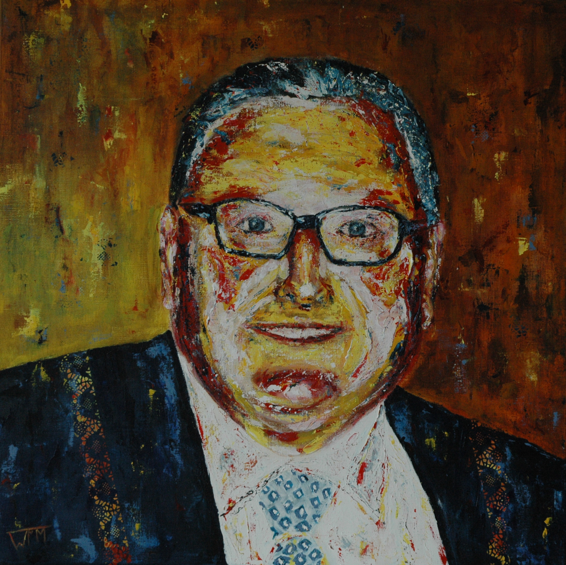 80 x 80cm, acryl op linnen, met gebruik van materialen (textuur), €345,-