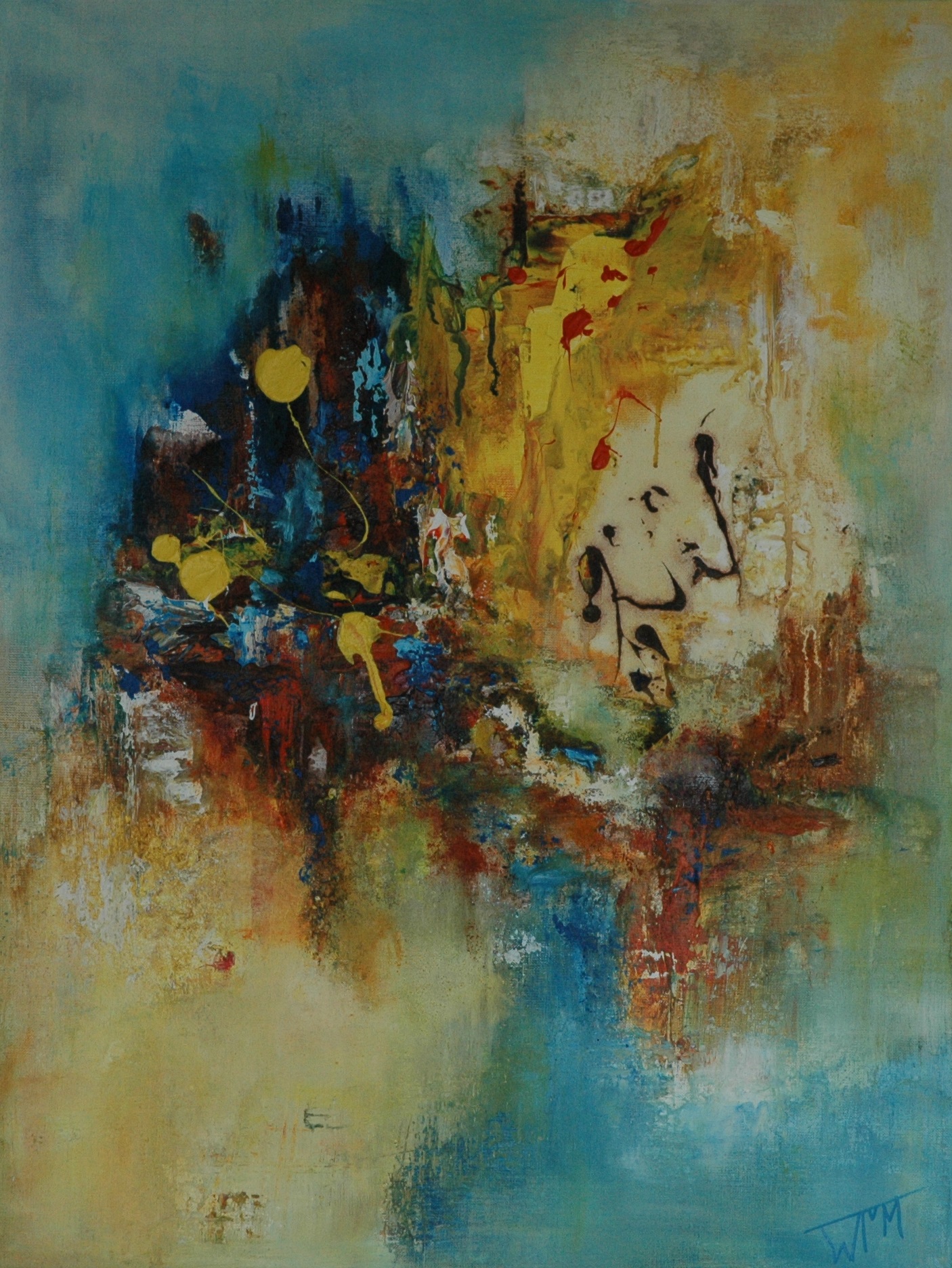 60 x 80cm, acryl op linnen, met gebruik van materialen (textuur), €285,-