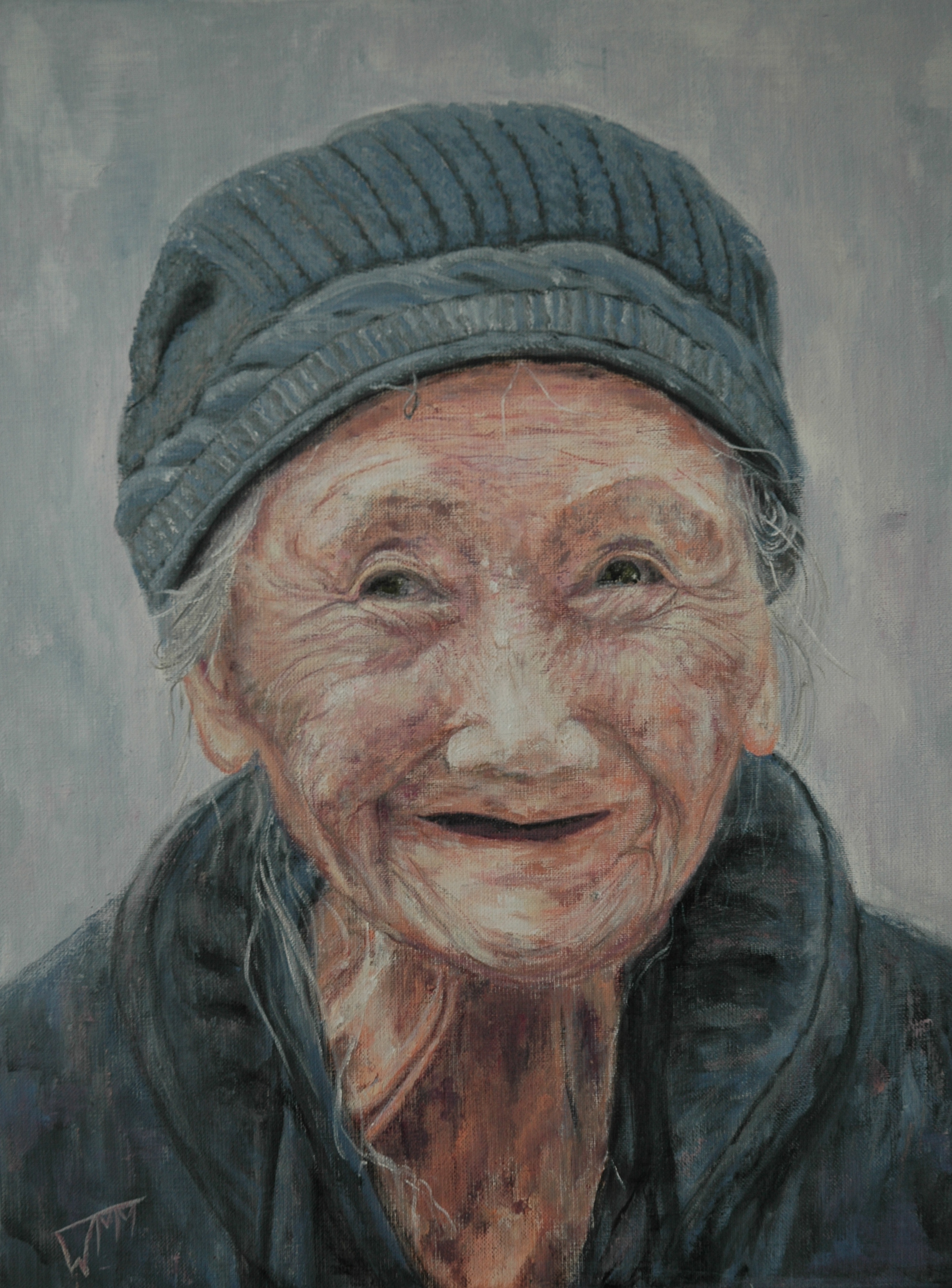 40 x 50cm, acryl op linnen, verkocht (studiehoofd)