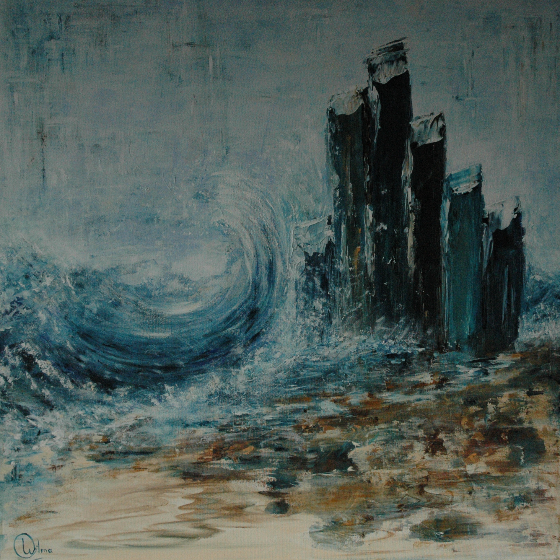 70 x 70 x 4cm, acryl op katoen, €295,-